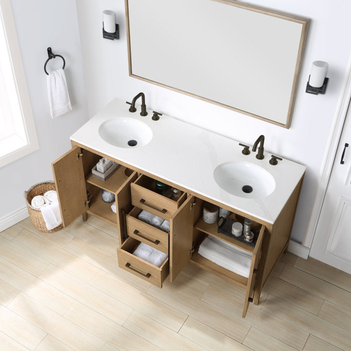 Mercury Row® Alsup 60'' Freestanding Double Bathroom Vanity with
